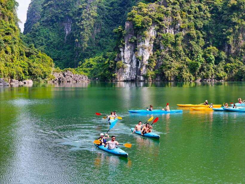 2 Days 1 Night Adventure: Cat Ba National Park, Lan Ha Bay - Day 2: Lan Ha Bay boat day with cave kayaking, lagoon time, and Ba Trai Dao swimming