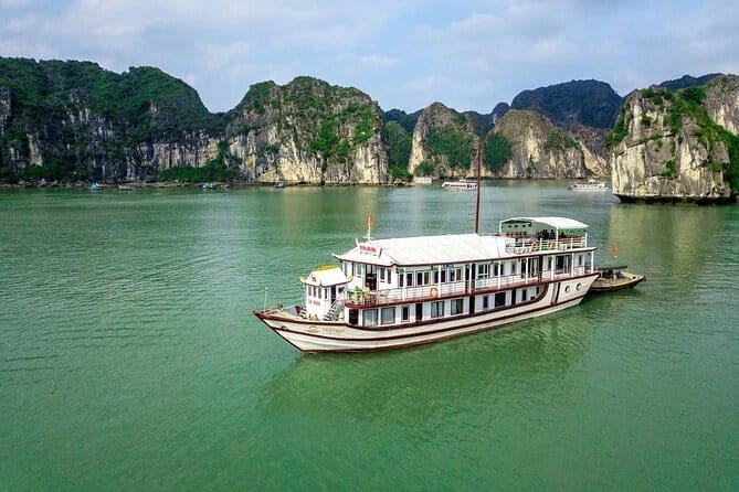 2 Days 1 Night Visit Lan Ha Bay - Classic 3 cabins cruise - Sunset time on the sundeck: tea, snacks, and the calm version of the bay
