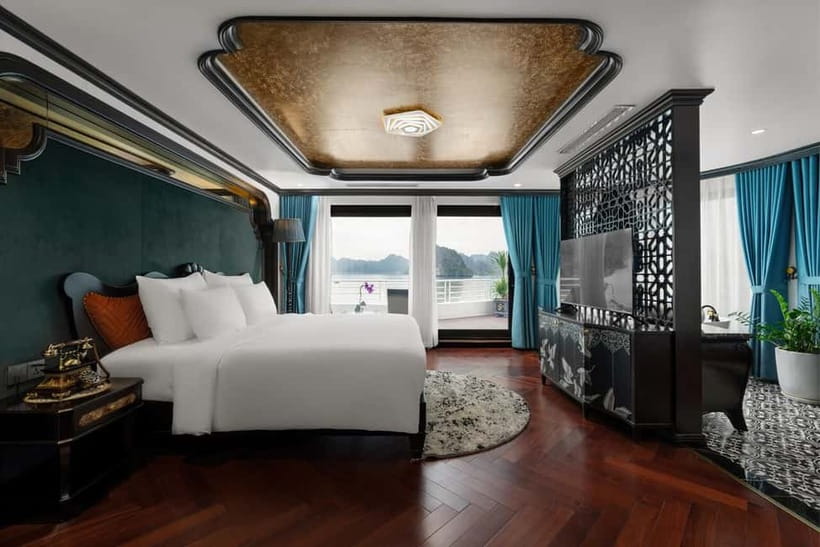 2D1N Halong Bay 6-Star Cruise: Fine Dining, Cave & Kayaking - Cabins and onboard amenities: Premier suite comfort you’ll use