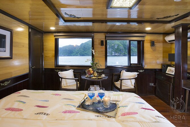 3-Day Hera Cruise Tour in Halong Bay from Hanoi - Day 1 on the water: Ti Top views, Sung Sot Cave drama, sunset cruising