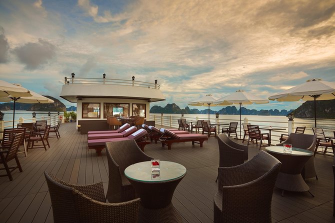 Bai Tu Long Bay Luxury Cruise 2D/1N: Kayaking & Swimming at the pristine places - Day 2: Tai Chi on deck, Thien Canh Son cave with ~200 steps, early lunch, and back to Hanoi