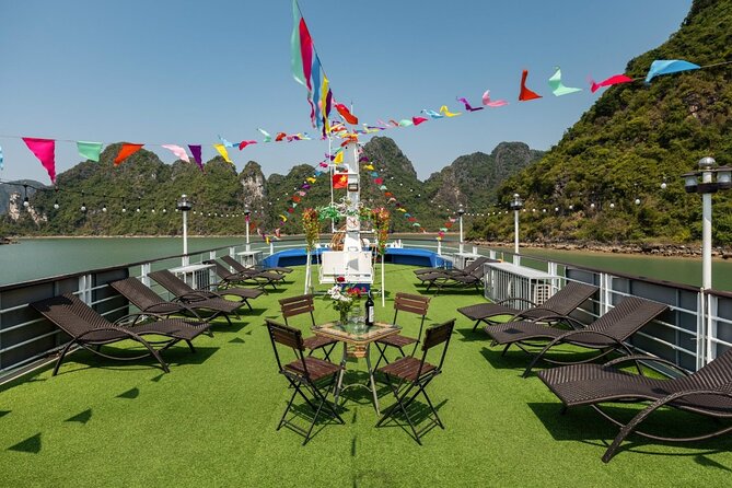 Best Price Halong Bay Full-Day Trip,Cave,Titop,Kayak By Transfer - Sunset Party Onboard: Red Wine, Fruit, and Snacks as the Finale