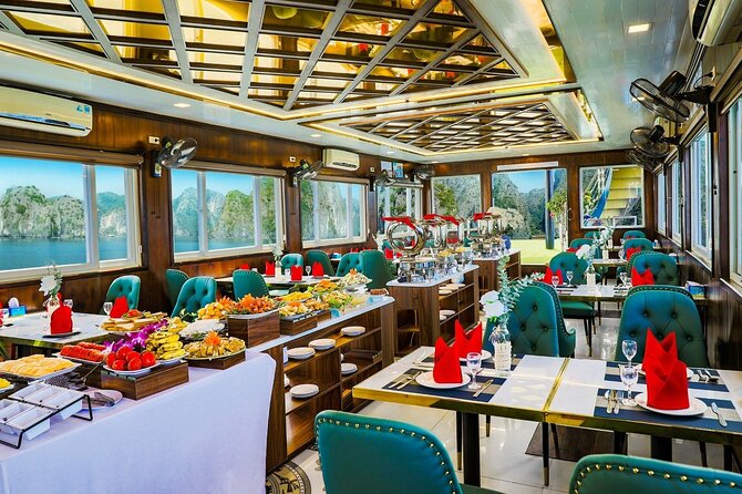 Best seller Halong Bay Day Cruise - Included Extras: Sunset Party, Towels, and the Onboard Basics