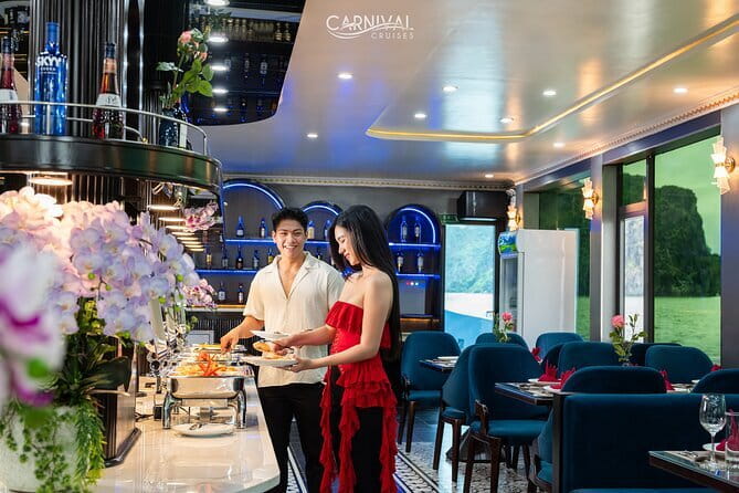 Carnival Cruise: Halong Luxury Cruise Day Trip -Swim, Kayak, Cave - Food and Comfort on Board: Buffet Lunch, Drinks, and the Jacuzzi Factor