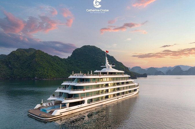Catherine Cruise Halong Bay 2 Days/1 Night on 6 Star Cruise - Day 1 in Halong Bay: sundeck time, seafood dinner, and cave expectations