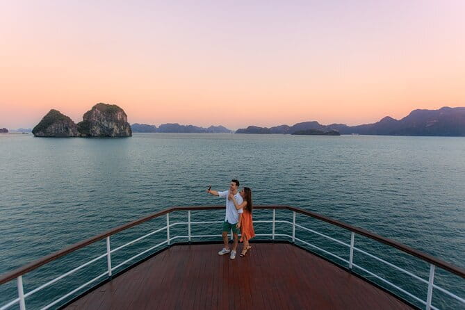 Emeraude Cruise 2 days 1 night Ha Long Bay Tour - Day 1 at sea: check-in, Ti Top Island, crepes, and pearls