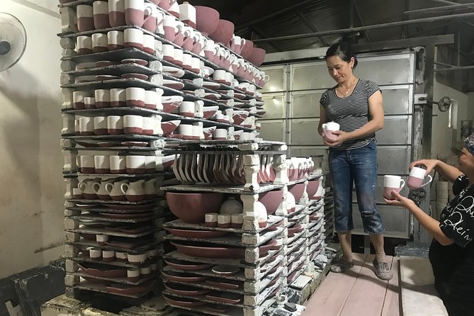 Explore Bat trang village & Ceramics factories with local guide - Factory Hopping at Bát Tràng: Glaze Work, Hand-Painted Styles, and an Old Kiln
