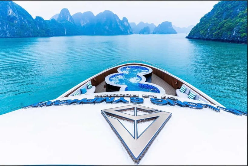 From Ha Long: Luxury Symphony Day Cruise with 2 Jacuzzi Pool - Ti Top Island: Swim Time and the View Climb Choice