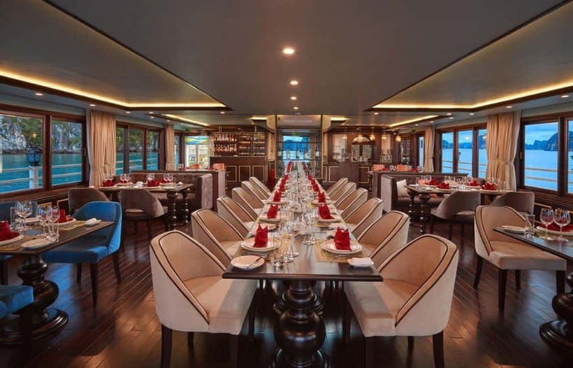 From Hanoi: 3 Day Halong Bay 5 Star Cruise - Ninh Binh Tour - Halong Bay Day One: cave stops, Titov Island swimming, and a night schedule that keeps you busy