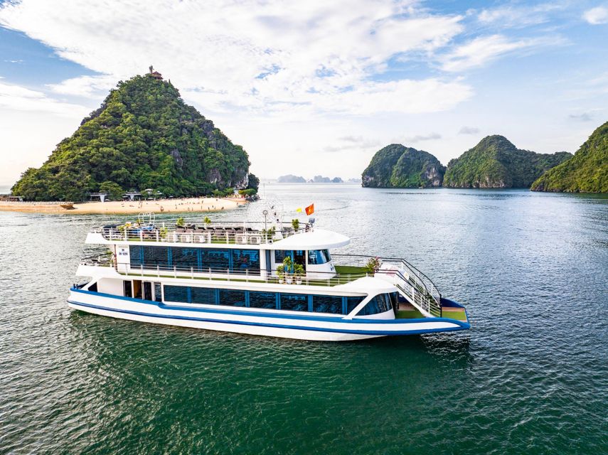 From Hanoi: Ha Long Bay 5-star Day Cruise with Buffet Lunch - Titop Island climb and beach time: views you earn