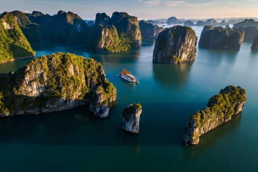 From Hanoi: Halong bay Luxury tour on 5 star cruise - Luon Cave lagoon: kayaking or bamboo boat through the limestone walls