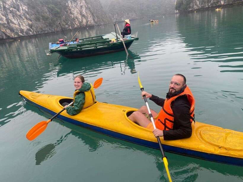 From Hanoi: Halong Bay on 5 star cruise full day tour. - Ti Top Island: the halfway climb for photos, plus a real chance to swim