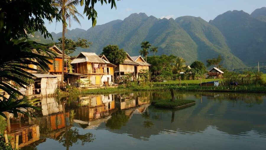 From Hanoi: Mai Chau Valley & Hill Tribes 2-Day Trek Tour - Day 1 Cycling With Your Guide: Fields, Scarves, and Easy Free Time
