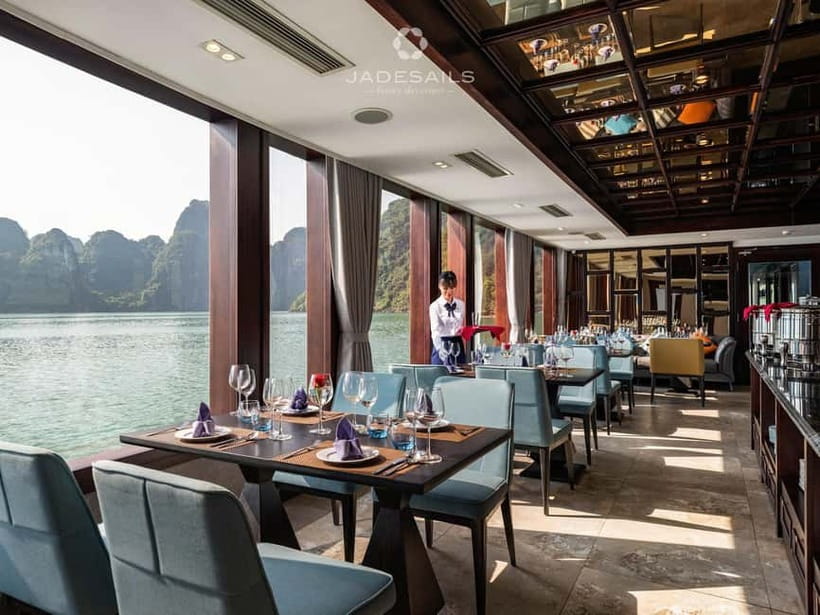 From Hanoi: Top-Rated Ha Long Bay Day Cruise with Jade Sails - Dark and Bright Cave Kayak or Bamboo Boat, Plus Ao Ech Swimming