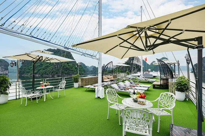 Full day Halong Bay Luxury Cruise - buffet lunch, kayak, swim. - Sunset Party on Board: Tea, Fruit, and a Slower Pace