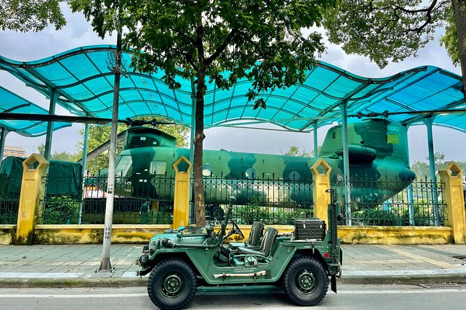 Half Day Hanoi military themed tour by Jeep - Vietnam Military History Museum: memorial made from shot-down bombers