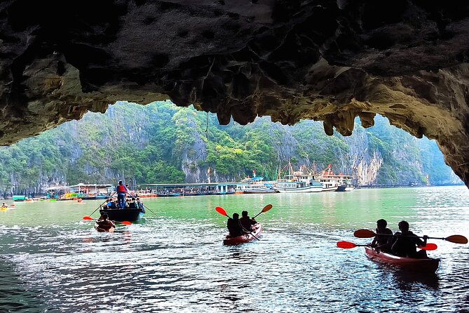 Halong & Bai Tu Long Luxury Day Tour - Fishing village & Kayak - Thien Canh Son Cave: karst formations plus a cultural angle