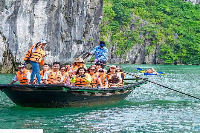 Halong Bay Cruise With 4 Star for 2days/ 1night all included - Day 1: Hon Gai harbor to Bai Tu Long Bay with bamboo boat + Ban Chan beach