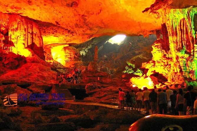 Halong Bay day cruise with Cave, Kayaking and Swimming on highway - Ti Top Island: swim now, climb if you want the view