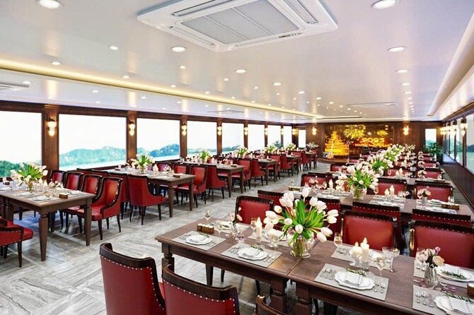 Halong Bay Day Tour By Diamond Era Cruise,Titop,Sung Sot & kayak - Lunch Buffet With 35+ Dishes: Good Variety, Expect Group Timing