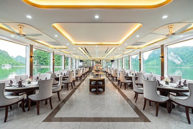 Halong Bay Day Tour Luxury Cruise With Jacuzzi and Buffet Lunch - Boarding the luxury boat: Jacuzzi comfort and the vibe on deck