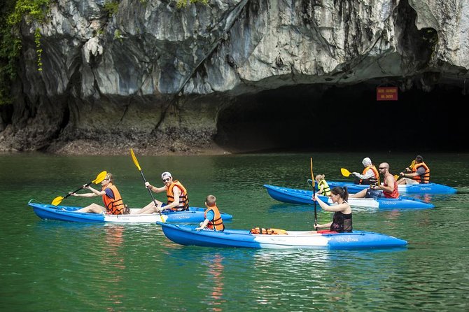 Halong Bay Day Tour With Titop Island, Cave, Kayak & Lunch - Lunch on the bay: seafood cruising past islets