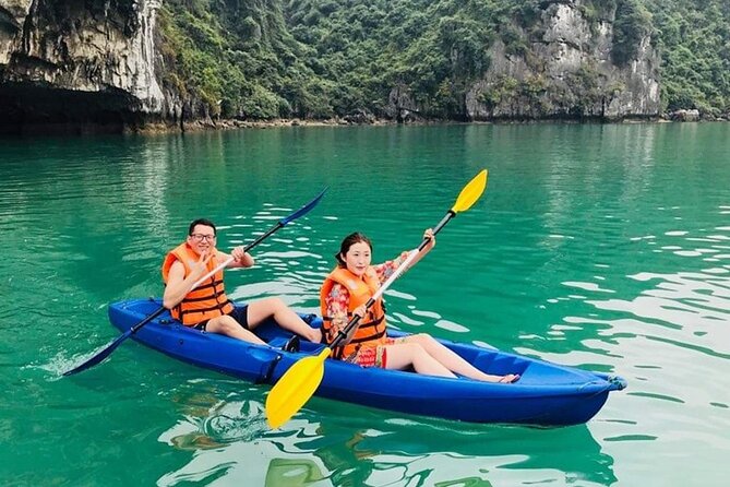 Halong Bay Full-Day with 6 Hour Cruise Kayaking, Swimming, Lunch - Hang Luon Cave by kayak or bamboo boat: the water-level payoff