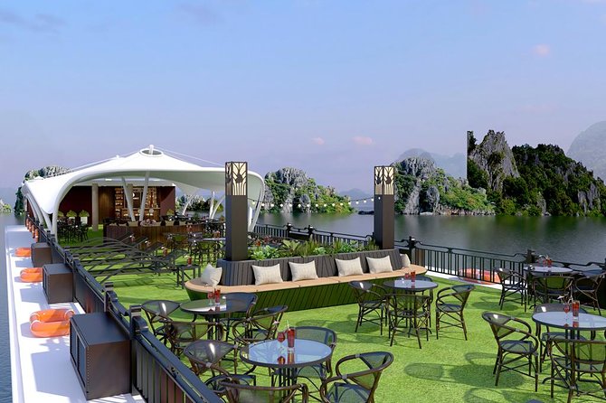 Halong bay luxury cruise 2D/1N: Titop island, Surprise cave, Kayaking, Swimming - Food on the ship: seafood, local favorites, international options, and vegetarian planning