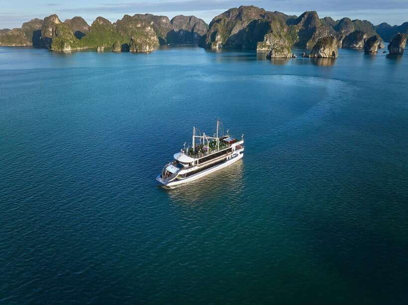 Halong Bay Luxury Cruise: Kayak&Swim,Cave, Party BEST SELLER - The Sunset Party on the Sundeck: Where the Day Finishes Strong