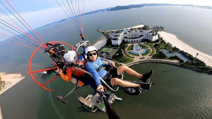 Halong Sky Tour: Powered Paragliding - What you’ll get for video: selfie stick, GoPro, and a delivered file
