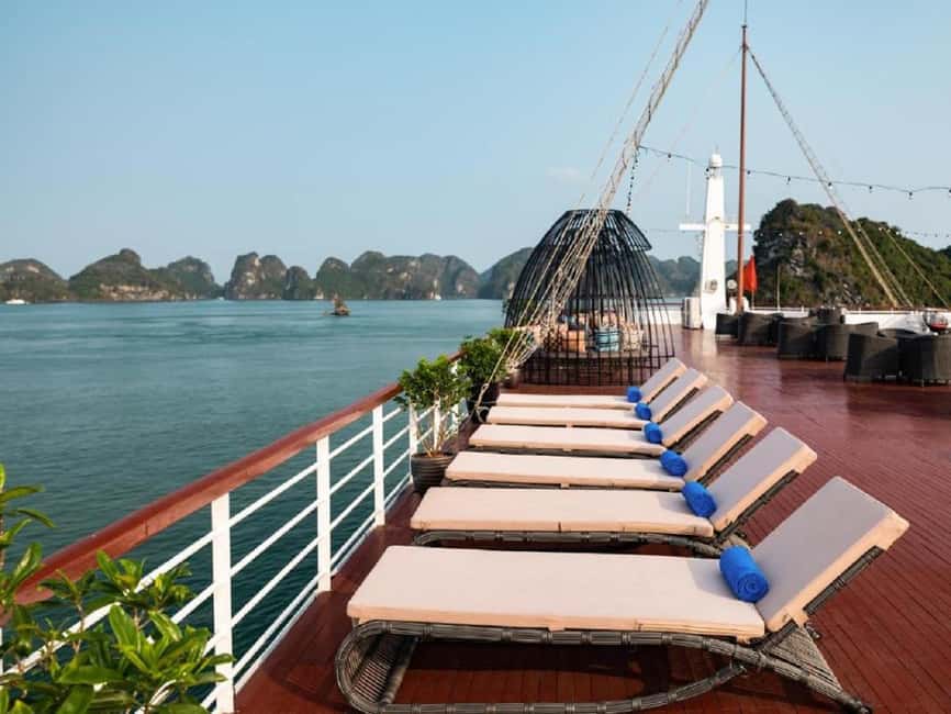 Hanoi: 2-Day Ha Long & Lan Ha Bay 5-Star Boat with Balcony - Day 1 onboard: sunset party, cooking class, and nighttime entertainment