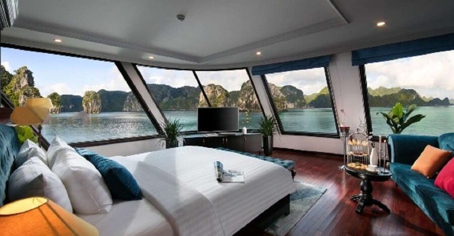 Hanoi: 3-Day Ninh Binh, Ha Long, & Lan Ha Bay 5-Star Cruise - Day 2: Ninh Binh → Ha Long Bay Cruise in Lan Ha → Kayak/Swim → Spring Rolls → Squid Fishing