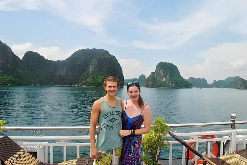 Hanoi: Best 5-Star Ha Long 1 Day Tour with pick up/drop off - On Board Ha Long: Buffet Lunch, Limestone Passages, and a Real Sunset Party