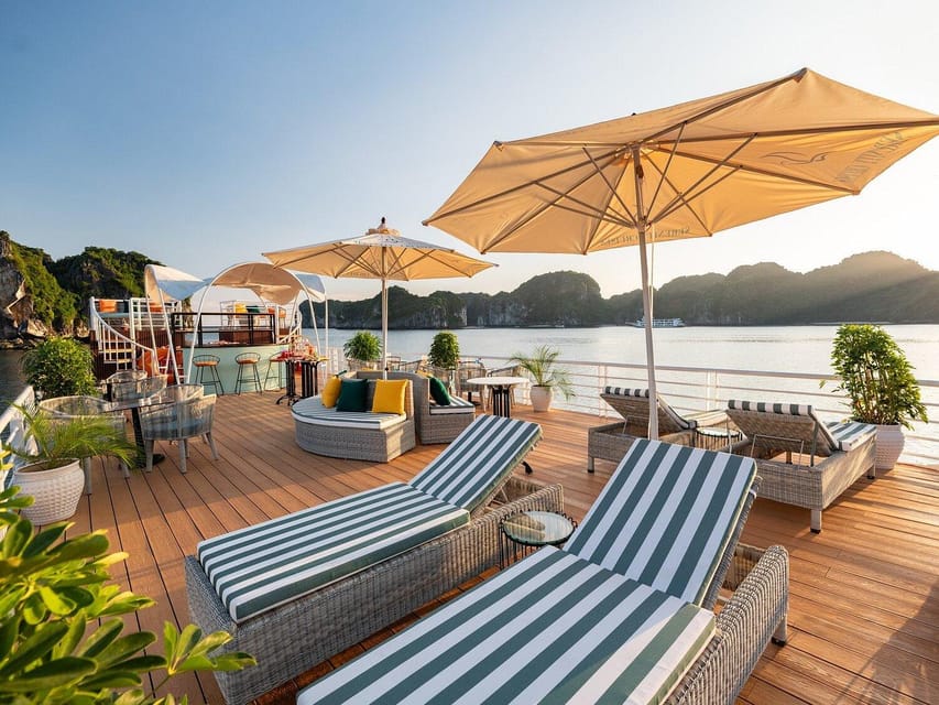 Hanoi: Cat Ba Island & Lan Ha Bay Day Trip Cruise with Lunch - The sunset party on board: tea and fruit beats a rushed ending