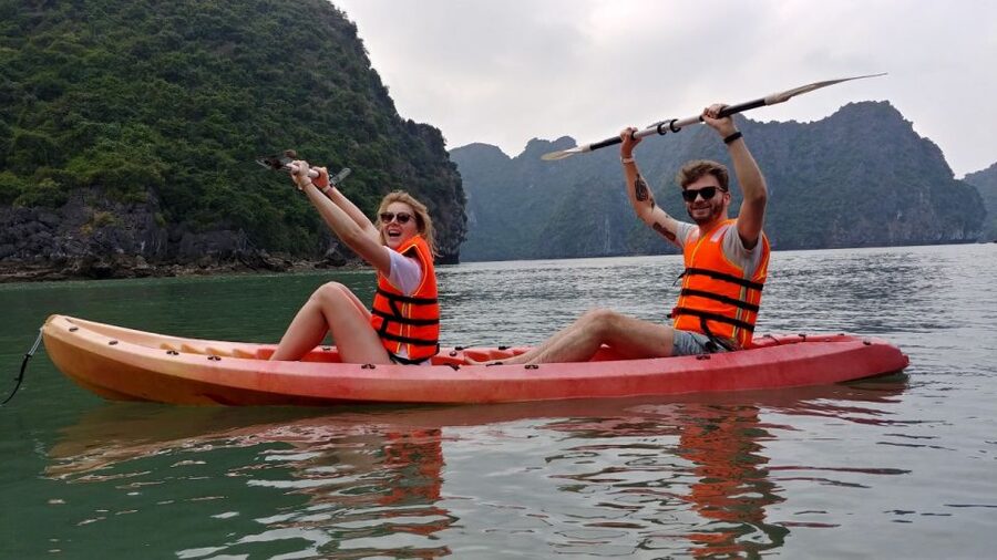 Hanoi: Full-Day Halong Bay 5-star Cruise with Kayak & Buffet - Titop Island: pick your pace—swim or hike for the view