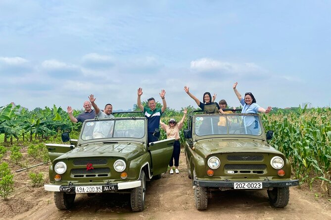 Hanoi Jeep City Highlight, Backstreet, Train Street, Countryside - Red River Island Banana Farms and a Local Family Visit