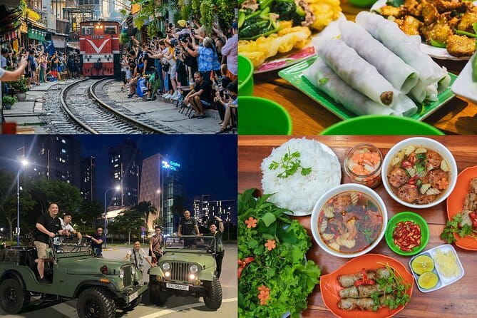 Hanoi Jeep Night Street Foodie Tour, Train Street and Egg Coffee - Bun cha by the Opera House: the Obama connection, plus a classic plate you can order