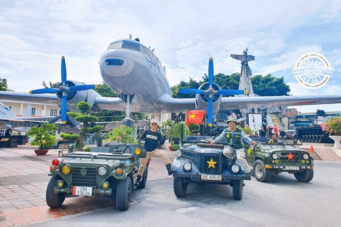 Hanoi Jeep Tour: Food, Culture and Fun by Vietnam Army Jeep - Long Biên Bridge: fast photo time with Red River scenery