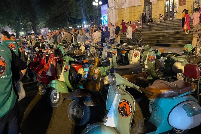 Hanoi Vespa After Dark Street Food Tour -Hidden Gem-Train Street - Ba Dinh Square and Ba Dinh bites: the lake view wow factor