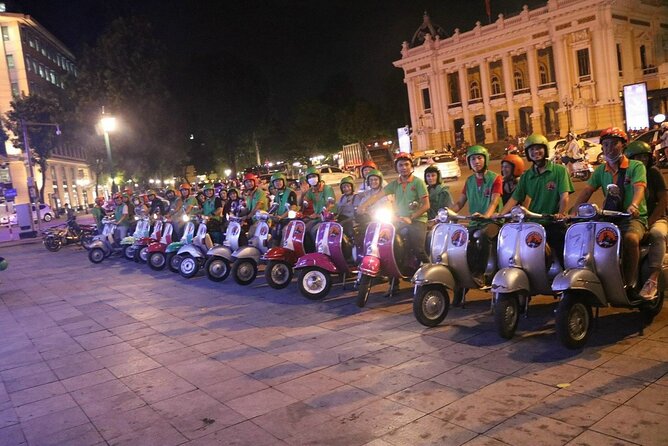Hanoi Vespa After Dark Street Food Tour -Hidden Gem-Train Street - Old Quarter pickup and the after-dark warm-up route