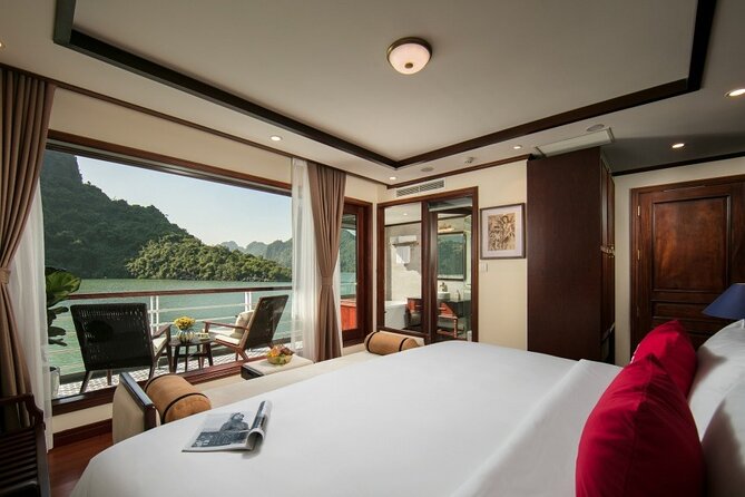 Heritage Cruises Best Luxury Cruise to Halong and Lan Ha Bay 2D1N - Day 1: boarding from Hanoi, Tuan Chau marina, and beach time in Lan Ha