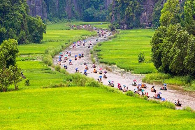 HOA LU -TRANG AN -MUA CAVE Full Day Including Boat Entrance Fees and Lunch - Lunch break: buffet Vietnamese food with goat meat included