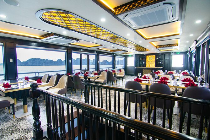 La Casta Cruise - Luxury Day Tour in Halong Bay (Expressway- Limousine) - The cruise portion: welcome drink, sunset party, and what the ship feels like