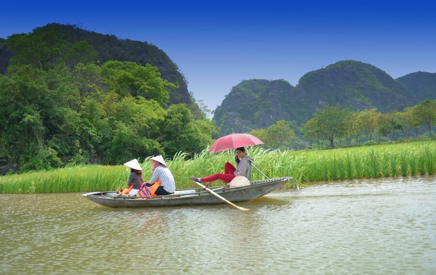 Ninh Binh Daily: Hoa Lu, Mua Cave, Tam Coc, Bike & Swimming - Vietnamese set menu lunch at the local bungalow