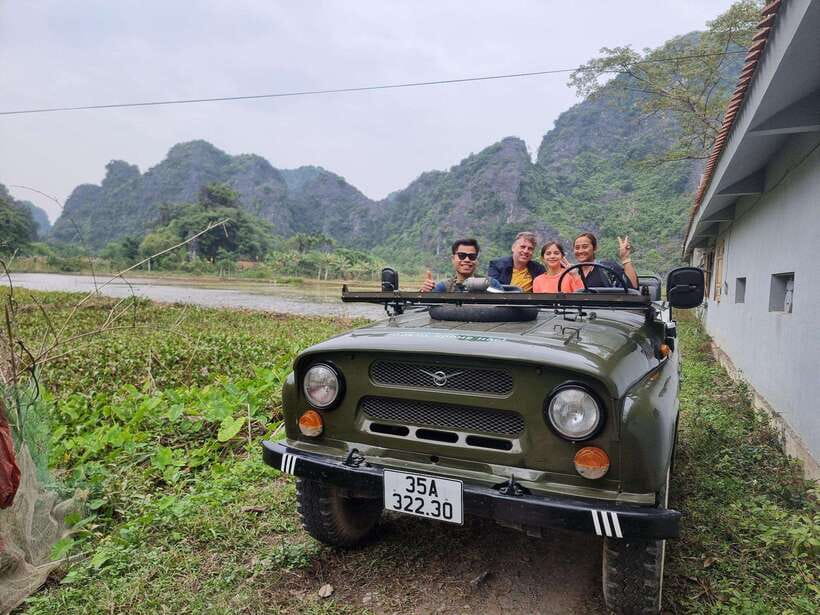 Ninh Binh Jeep tour:2 hours visit Bich Dong, Thai Vi temple - Backroads between rice paddies, limestone cliffs, and village life
