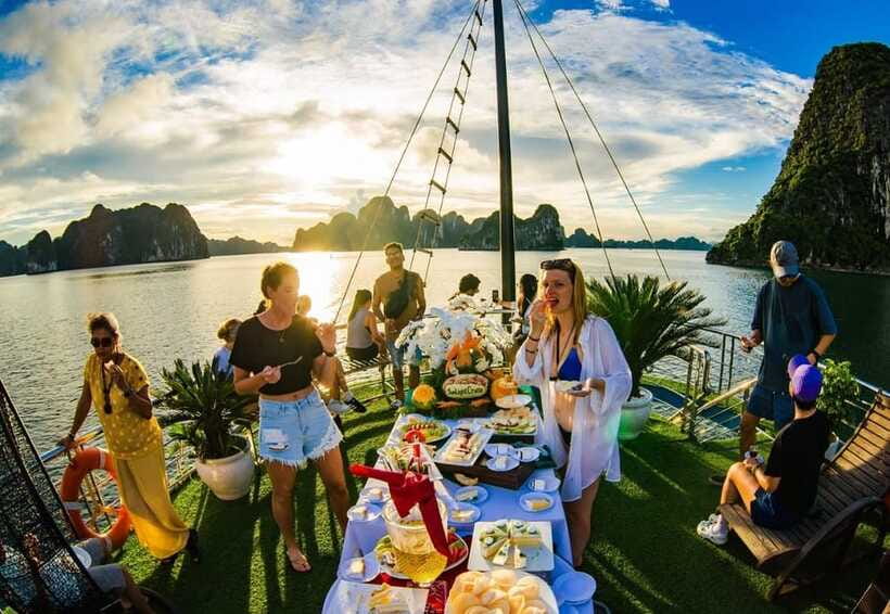 Optional Halong Bay Day Cruise with Caves, Islands & Lunch - Ti Top Island: Beach Time or the View From the Top