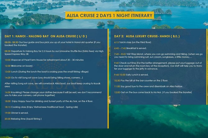 Overnight Luxury 5 Star Alisa Cruise with Meals, Kayak or Bamboo Boat - What You’re Really Buying for $133 in Ha Long Bay