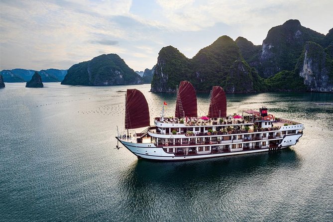 Overnight Luxury 5 Star Alisa Cruise with Meals, Kayak or Bamboo Boat - Day 2 Morning Views, Tai Chi, and Sung Sot Cave