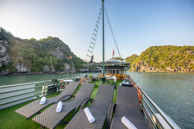 Private Full Day Cruise Shore Excursion in Halong Bay - Sunset party on the sundeck: tea, coffee, and cooking your own