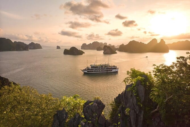 REINA - Ha Long Luxury Day Cruise - Sunset tea on the sundeck, then the ride back to Hanoi